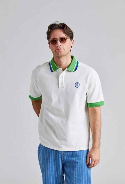 Drôle de Monsieur Le Polo Piqué Tresse Off White