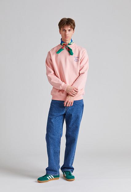 Drôle de Monsieur Le Sweatshirt Slogan Cursive Light Pink