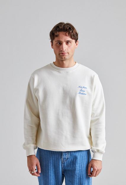 Drôle de Monsieur Le Sweatshirt Slogan Cursive Off White