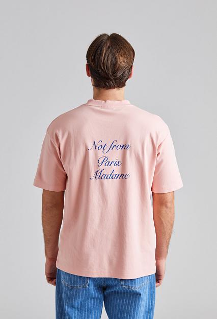 Drôle de Monsieur Le T-Shirt Slogan Cursive Light Pink