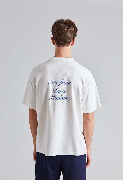 Drôle de Monsieur Le T-Shirt Slogan Cursive Off White
