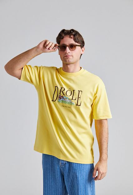 Drôle de Monsieur Le T-Shirt Tennis Court Light Yellow