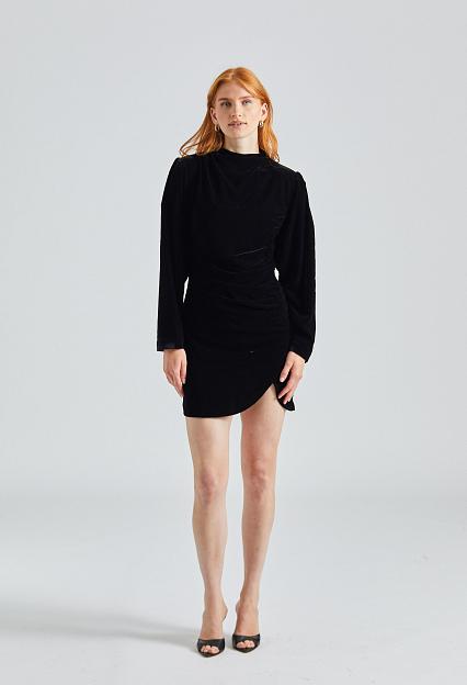 Envelope Jet Dress Velvet Black