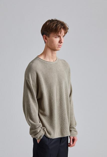 Filippa K Relaxed Linen Sweater Moss Grey