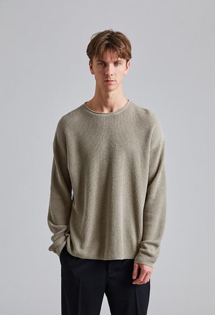 Filippa K Relaxed Linen Sweater Moss Grey