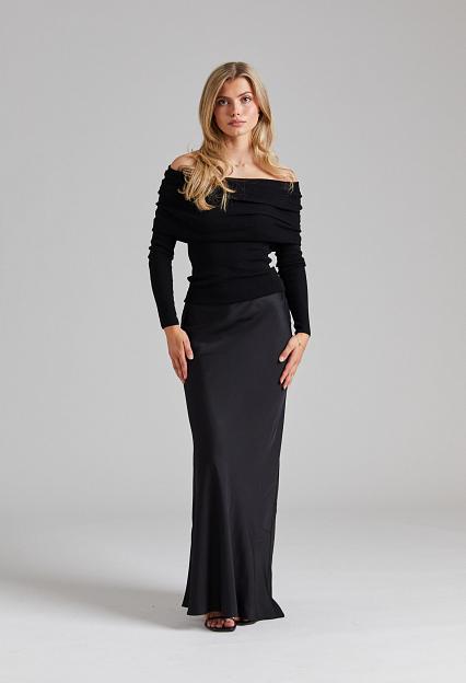 FWSS Bias Cut Maxi Skirt Jet Black