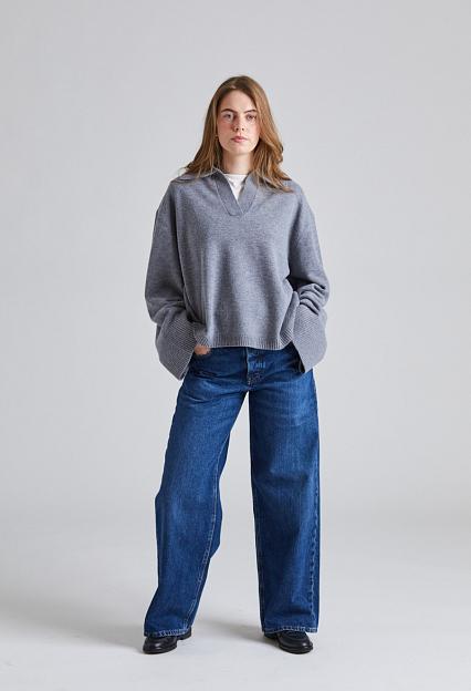 FWSS Cape Cod Polo Sweater Gray Melange 