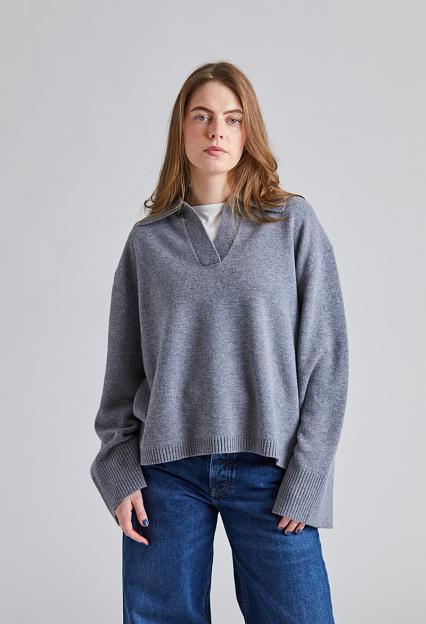 FWSS Cape Cod Polo Sweater Gray Melange 