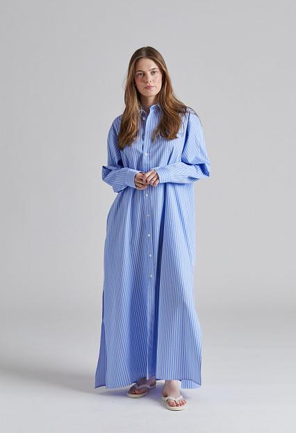 Coastal Shirt Dress Blue White Stripe