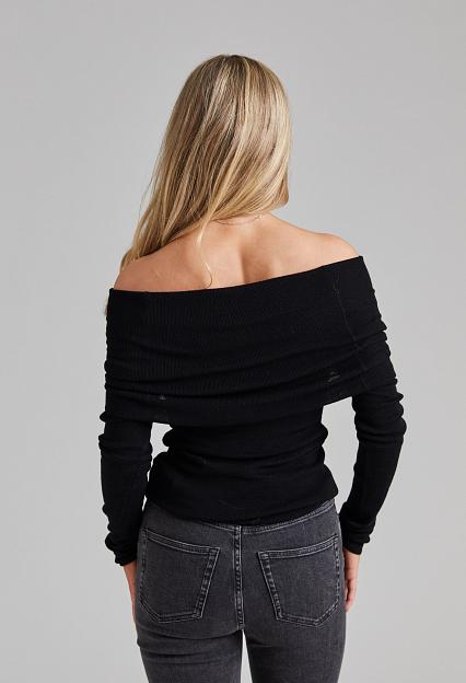 FWSS Off Shoulder Knit Top Black