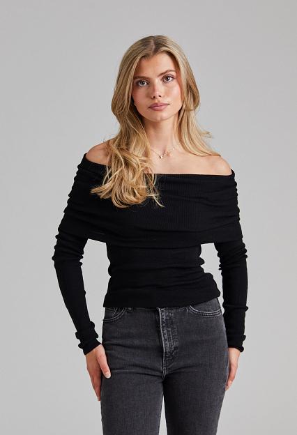 FWSS Off Shoulder Knit Top Black