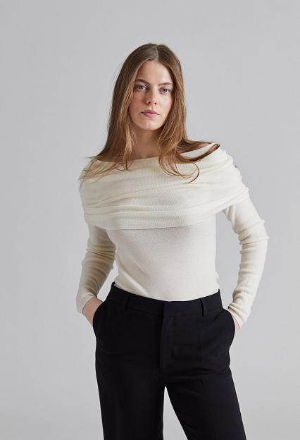 FWSS Off Shoulder Knit Top Macadamia