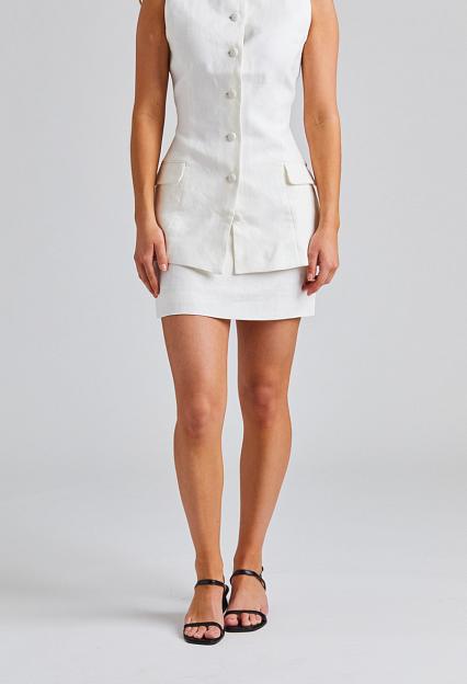 Faithfull The Brand Jane Mini Skirt White