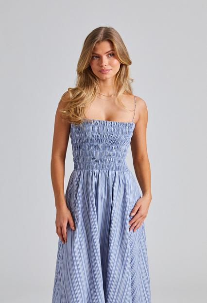 Faithfull The Brand Lida Maxi Dress Blue Stripe 