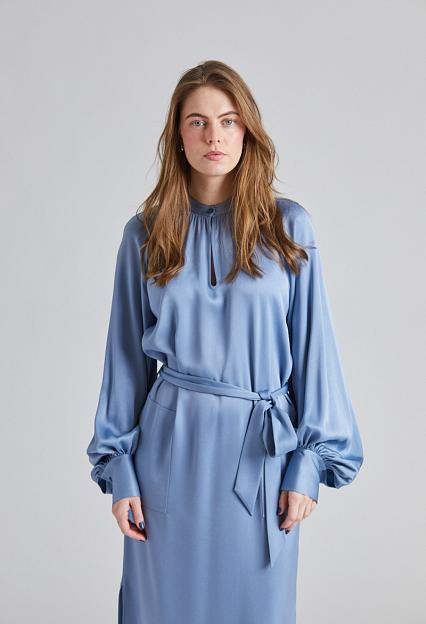 Filippa K Belted Long Sleeve Dress Air Blue 