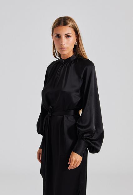 Filippa K Belted Long Sleeve Dress Black