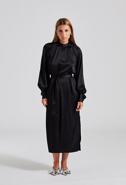 Filippa K Belted Long Sleeve Dress Black
