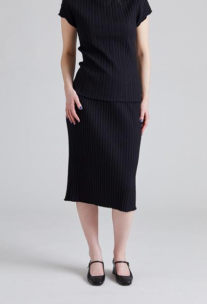 Filippa K Cotton Rib Slip Skirt Black 