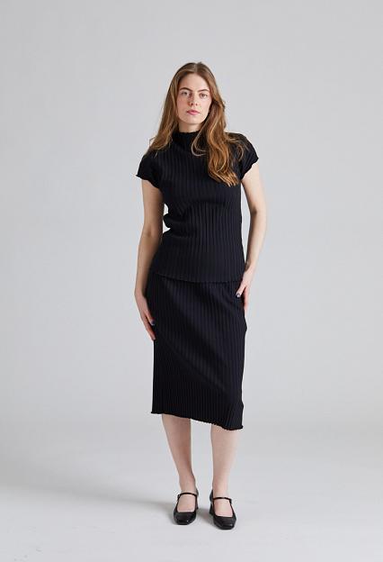 Filippa K Cotton Rib Slip Skirt Black 