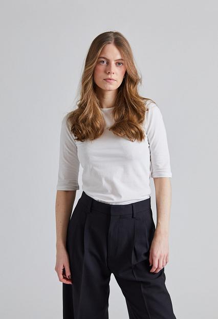 Filippa K Cotton Stretch Elbow Sleeve White 
