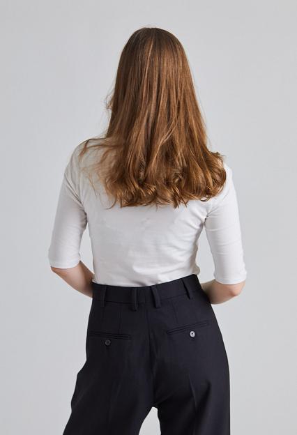 Filippa K Cotton Stretch Elbow Sleeve White 