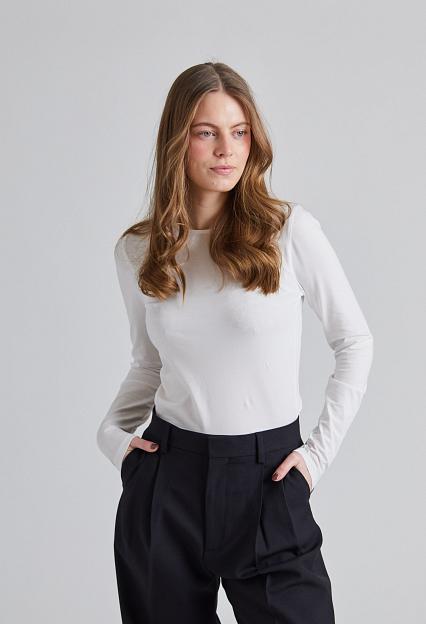 Filippa K Cotton Stretch Long Sleeve White 