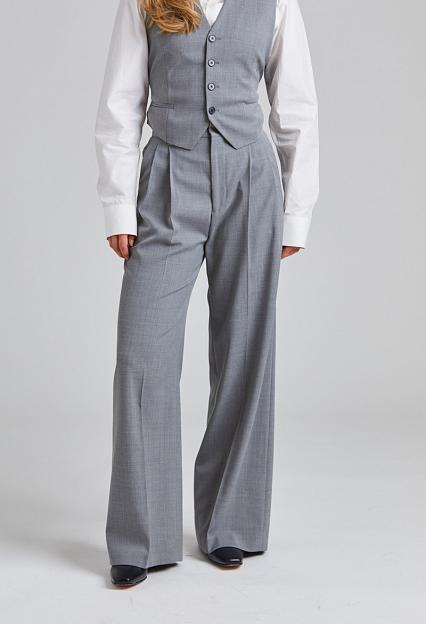 Filippa K Darcey Wool Trousers Grey Melange 