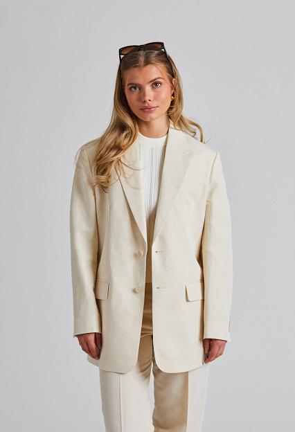 Filippa K Davina Cotton Linen Blazer Cream White