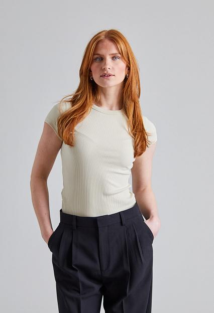 Filippa K Fine Rib Tee Dusty Beige