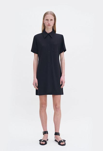 Filippa K Jersey Shirt Dress Black