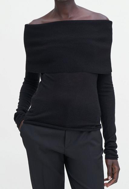 Filippa K Light Off Shoulder Top Black