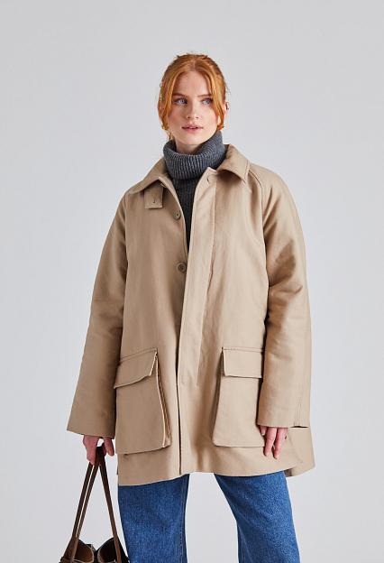 Filippa K Padded Patch Pocket Jacket Khaki Beige
