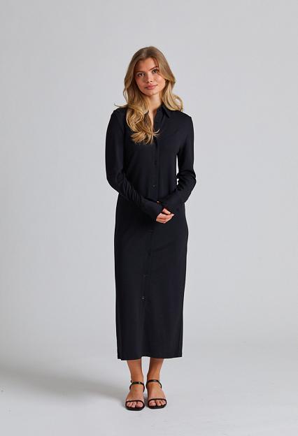 Filippa K Relaxed Jersey Shirt Dress Black