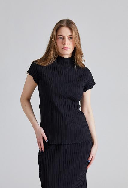 Filippa K Rib Cap Sleeve Top Black 