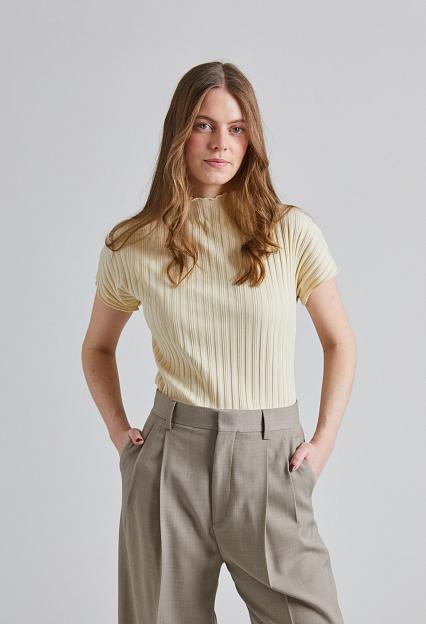 Filippa K Rib Cap Sleeve Top Weathered White 