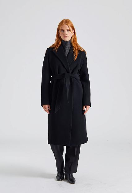 Filippa K Soft Wool Belted Coat Black