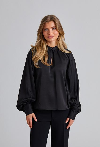Filippa K Stand Collar Blouse Black 