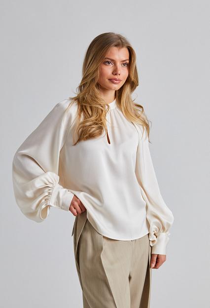 Filippa K Stand Collar Blouse Cream 