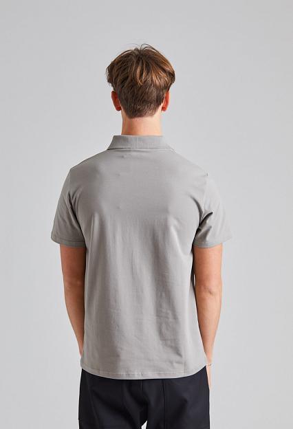 Filippa K Stretch Cotton Polo T-Shirt Dove Grey
