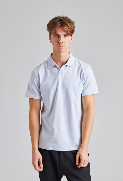 Filippa K Stretch Cotton Polo T-Shirt Ice Blue