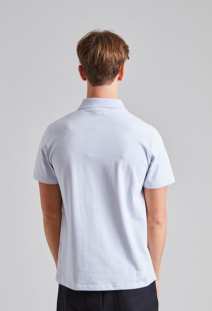 Filippa K Stretch Cotton Polo T-Shirt Ice Blue