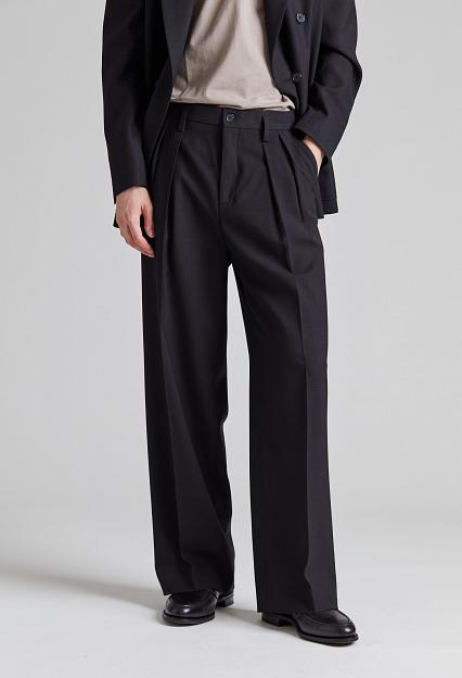 Filippa K Wide Wool Trousers Black