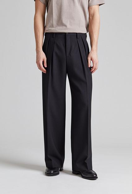 Filippa K Wide Wool Trousers Black
