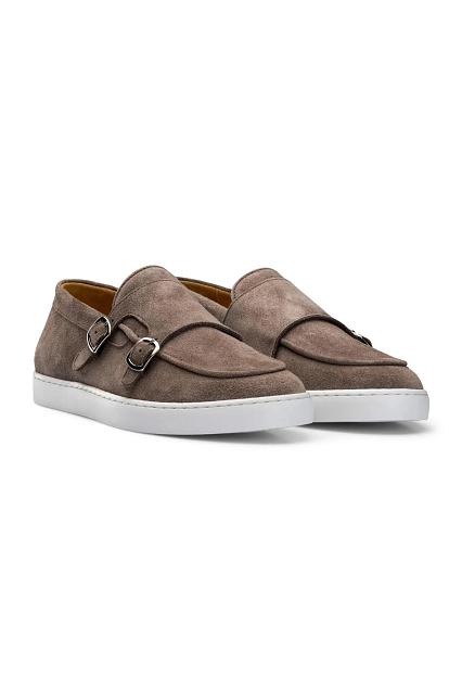 Fliteless Monk Strap Sneaker Brown Suede