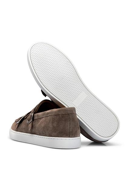 Fliteless Monk Strap Sneaker Brown Suede