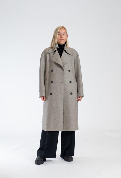 Women Oversized Trench Coat Pressed Wool Casha