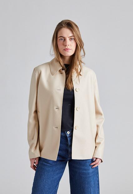 Harris Wharf Women Short Loden Light Pressed Wool Cream 
