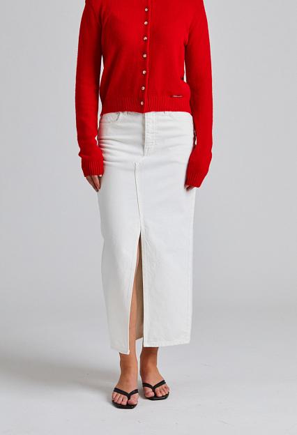 Holzweiler Denim Long Skirt Ecru 