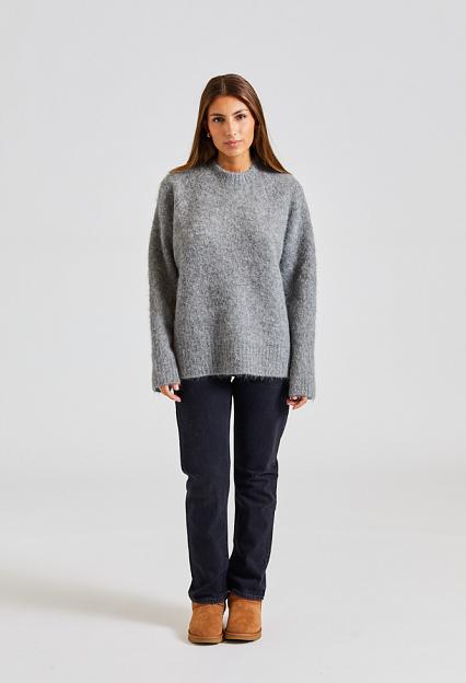 Fure Fluffy Knit Sweater Dk Grey