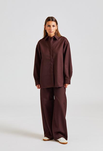 Holzweiler Vidda Wool Trousers Burgundy Red